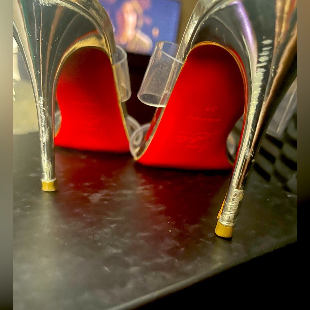 Authentic Christian Louboutin Clear Strap Heels - Picture 4 of 17